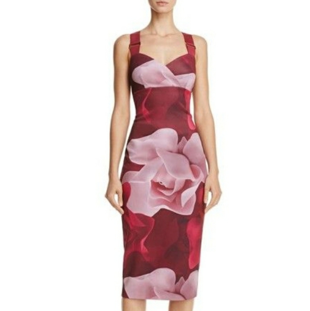 TED BAKER Mallie Porcelain Rose Body-Con Dress